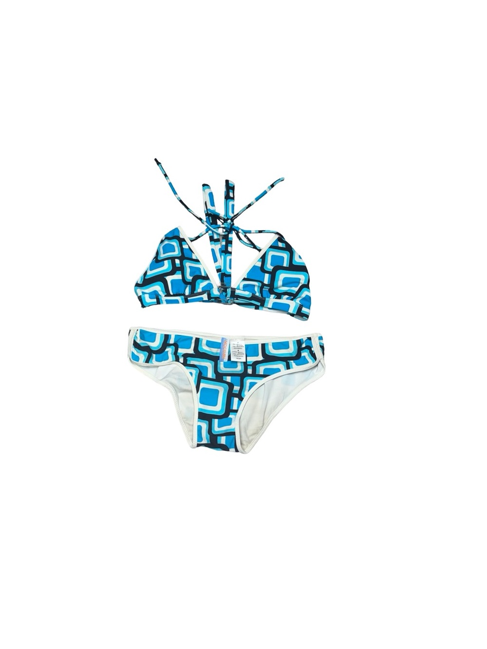 Y2K inmocean Retro Blue Geo Bikini Set